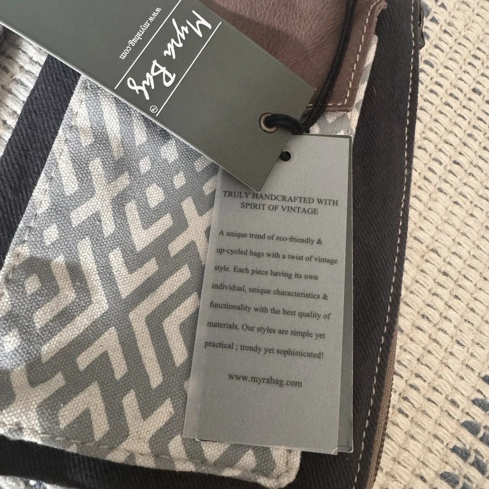 Myra S-1220 Small Cellphone Crossbody Bag for Women Canvas / Leather